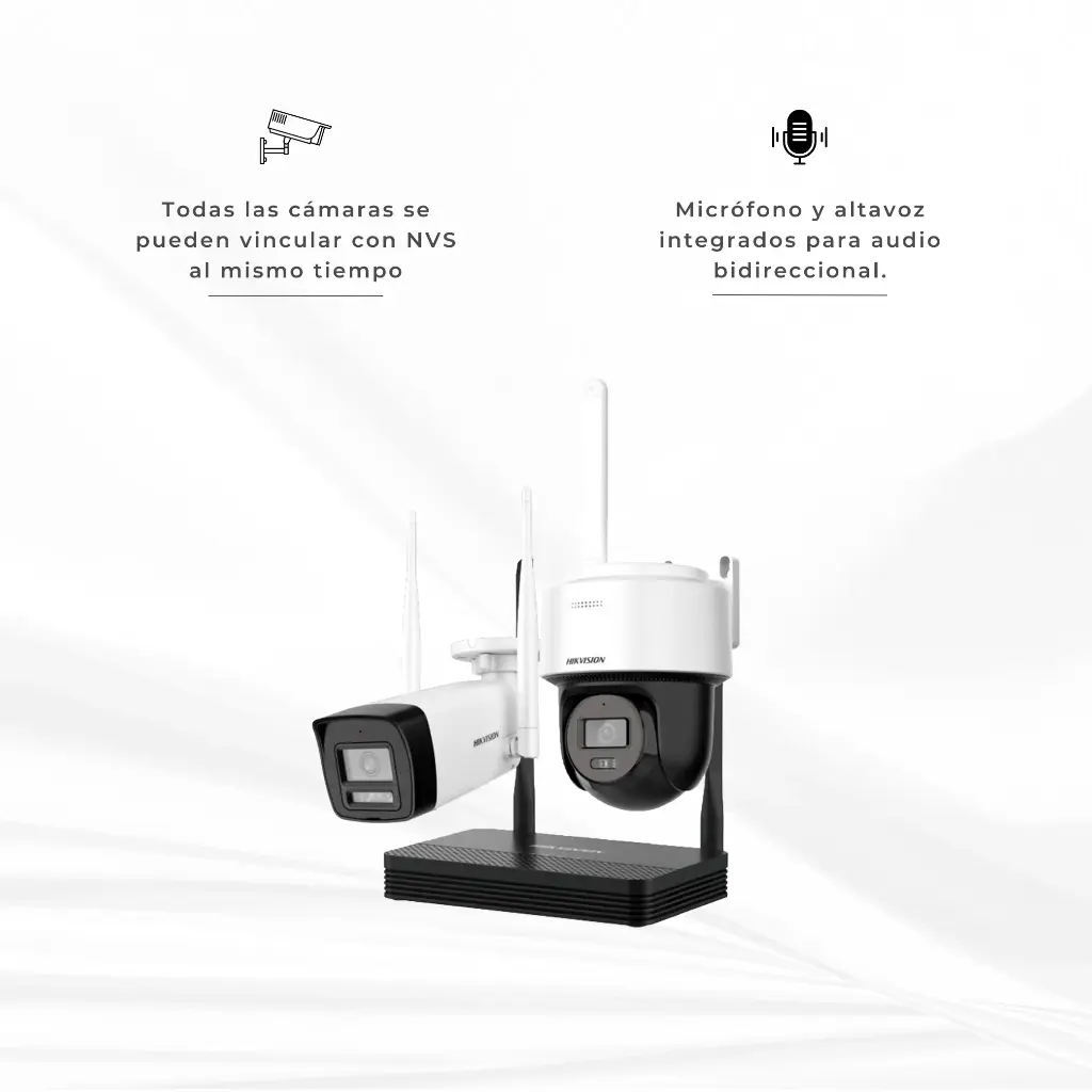 DS-J142I(STD)/NKS422W03H | KIT DE NVS WIFI DE 2 MP, H.265, UNA BALA Y UN PT DOMO 