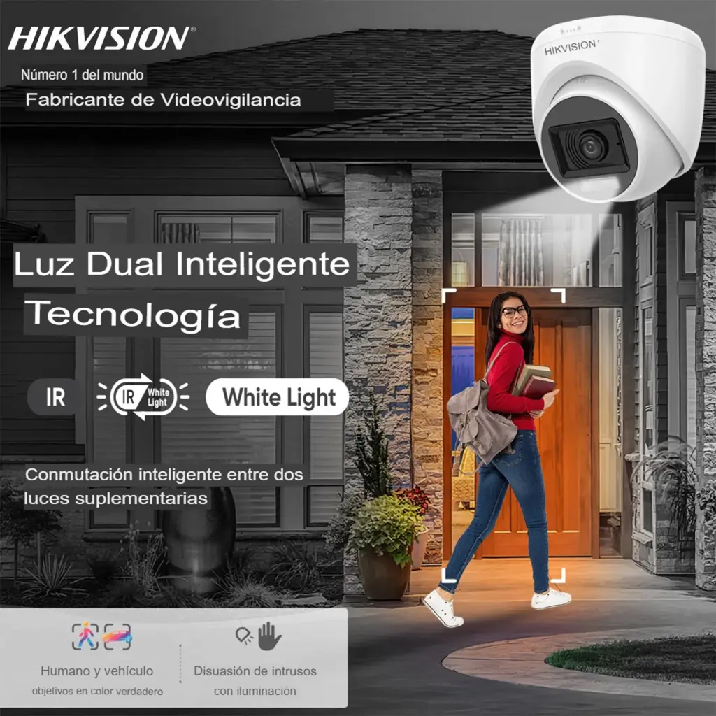 DS-2CE78D0T-LXTS | CAMARA DOMO 2MP CON AUDIO BIDERECCIONAL SIRENA Y LUZ ESTROBO