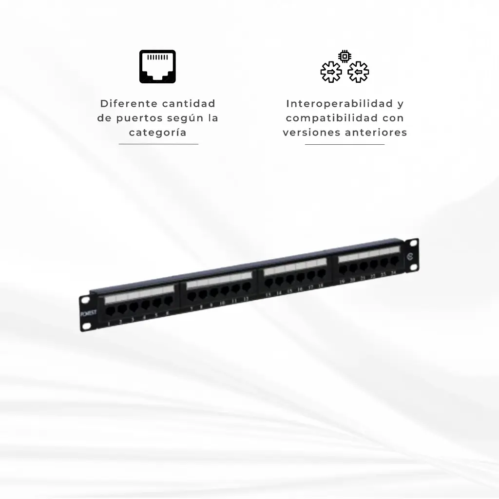 NPP5E24-0524 | PATCH PANEL CAT 5E 24 PUERTOS 1U