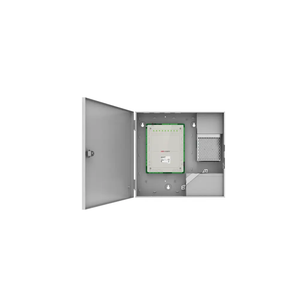DS-K2624X | Controlador de Acceso 4 Puertas Administrable en la Nube con Hik-Connect Teams / Interfaz Web / 8 Lectores de Huella o Tarjeta / 100,000 Tarjetas / 10,000 Huellas / Incluye Gabinete y Fuente de Alimentación 12Vcd 8 A / Soporta Batería de Respaldo