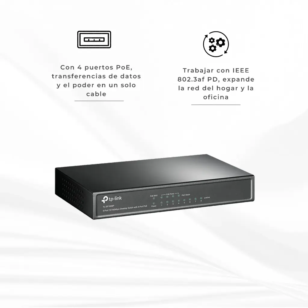 TL-SF1008P | SWITCH POE 8 PTOS 10/100MBPS 