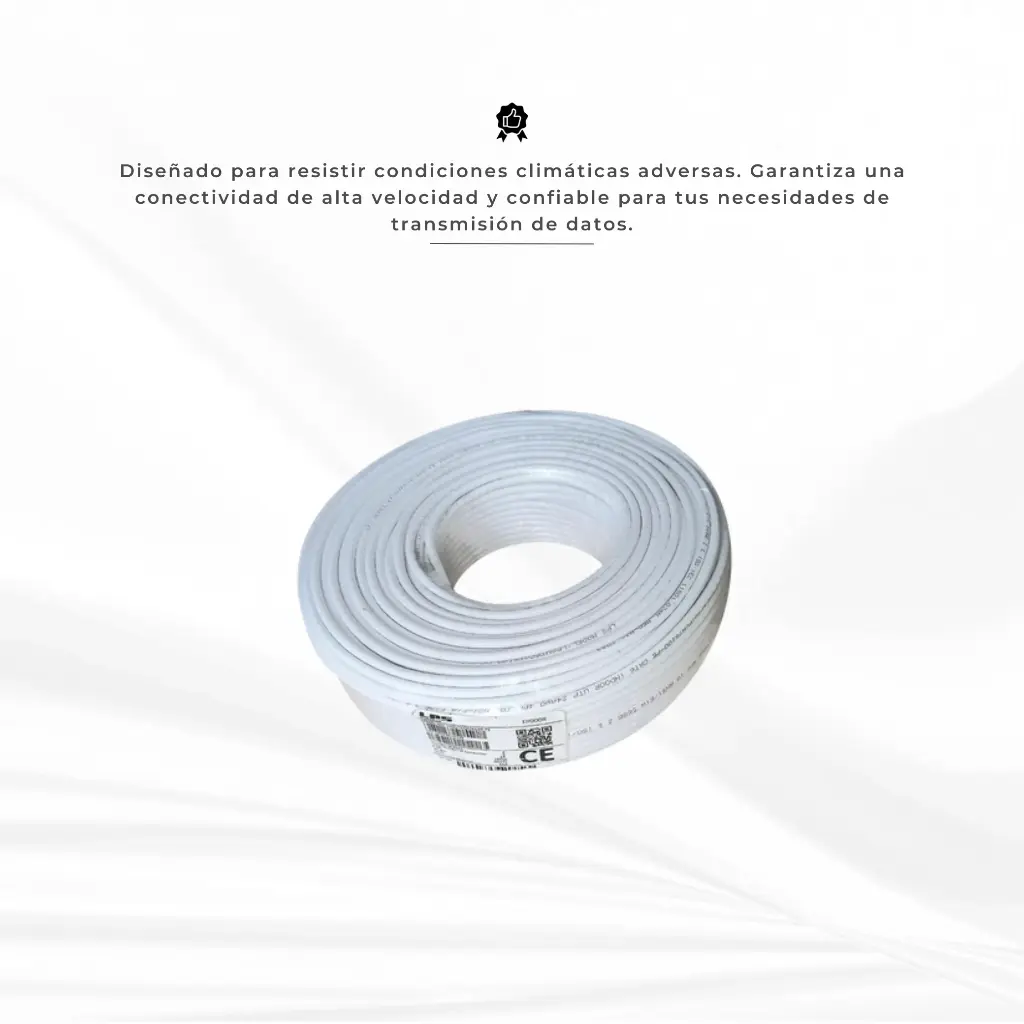 LPSUTPCAT6100BC-PE | CABLE UTP CAT6 INTERIOR 24AWG CHAQUETA BLANCA 100% cobre X 100MT