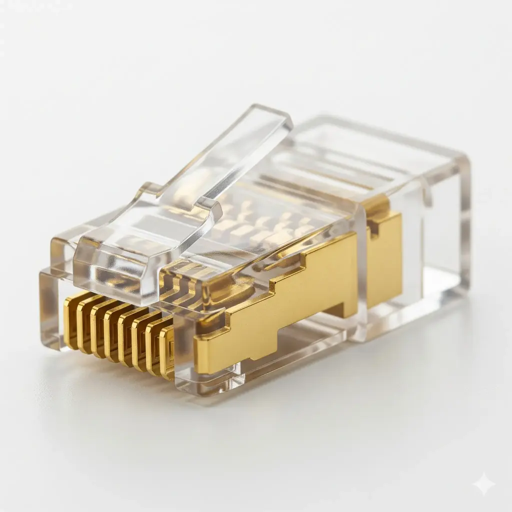 LPS-RJ45-CAT5E-E | CONECTOR DE RED PLUG RJ45 CAT5E GOLD PLATED 3U CALIDAD EZ