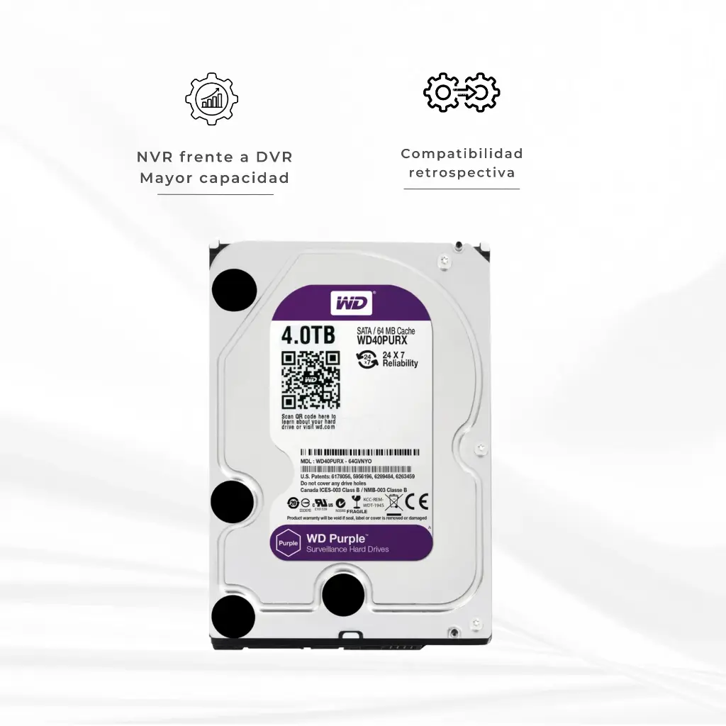 WD40PURZ | DISCO DURO 4TB WESTER DIGITAL  64MB INTELLIPOWE WD40PURZ COST
