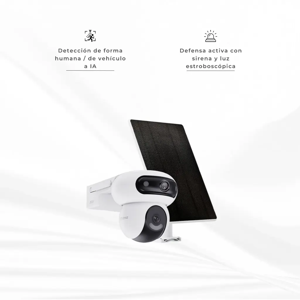 CS-HB90/SP-R100 | KIT DE CAMARA WIFI DOBLE LENTE 4MP + 4MP CON PANEL SOLAR