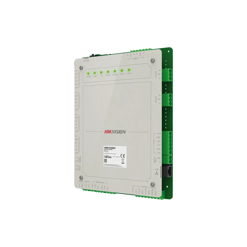 DS-K2622X |  Controlador de Acceso 2 PuertaS Administrable en la Nube con HikConnect Teams / Interfaz Web / 4 Lectores de Huella o Tarjeta / 100,000 Tarjetas / 10,000 Huellas / Incluye Gabinete y Fuente de Alimentación