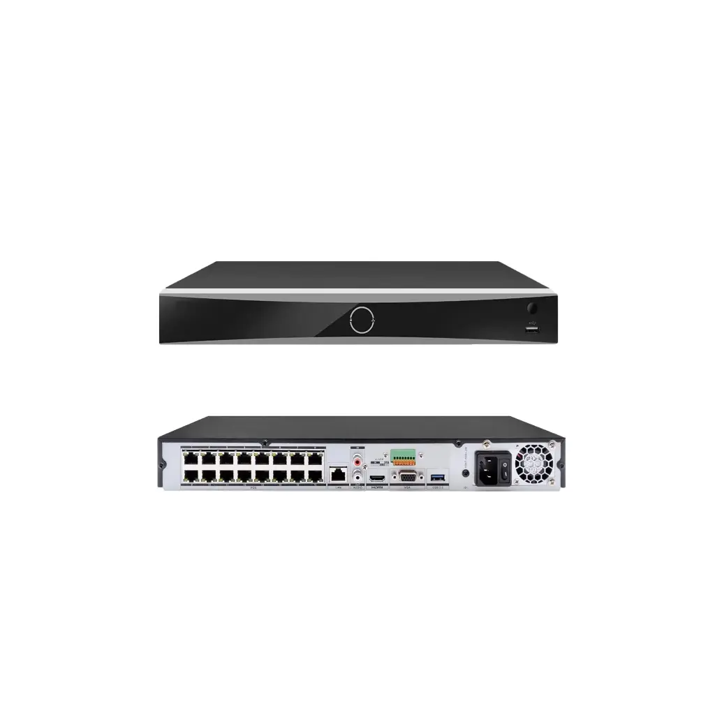 DS-7616NXI-K2 | NVR 12 Megapixel (4K) / 16 canales IP / AcuSense (Evita Falsas Alarmas) / Reconocimiento Facial / 2 Bahías de Disco Duro / HDMI en 4K / Sin Puertos PoE+ / Alarmas I/O