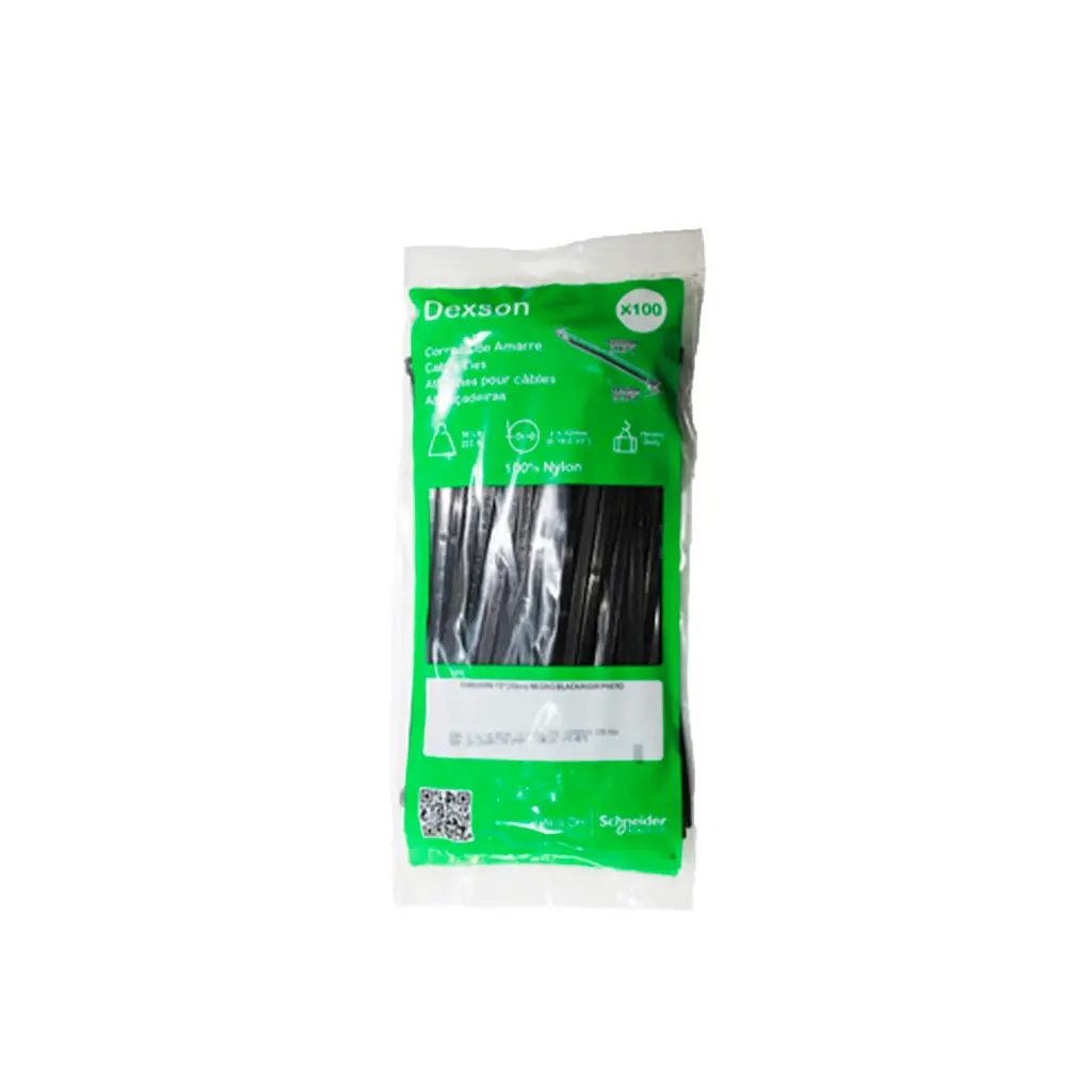 AMARRE PLASTICO 8 PULGADAS 20CM NEGRO
