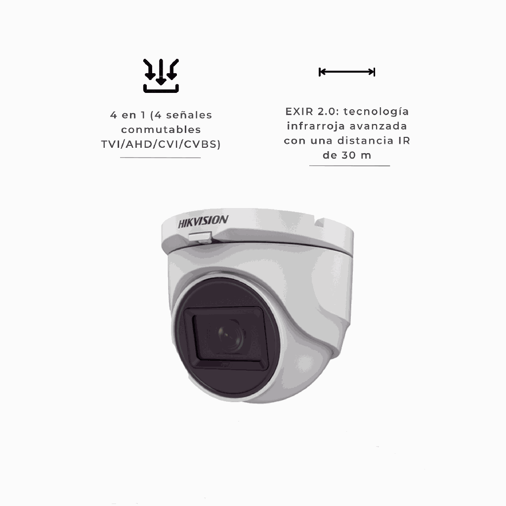 DS-2CE76U1T-ITMF | CAMARA DOMO 8MP METALICA