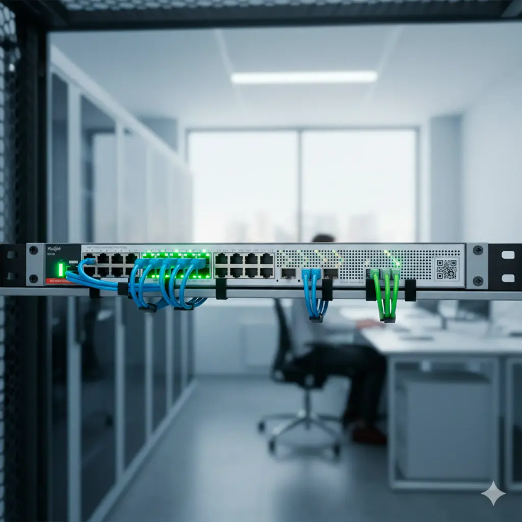 RG-S2915-24GT4MS-L | Switch Administrable L2+ con 24 puertos Gigabit + 4 SFP para fibra 1Gb / 2.5 Gb , gestión gratuita desde la nube, 15.5w