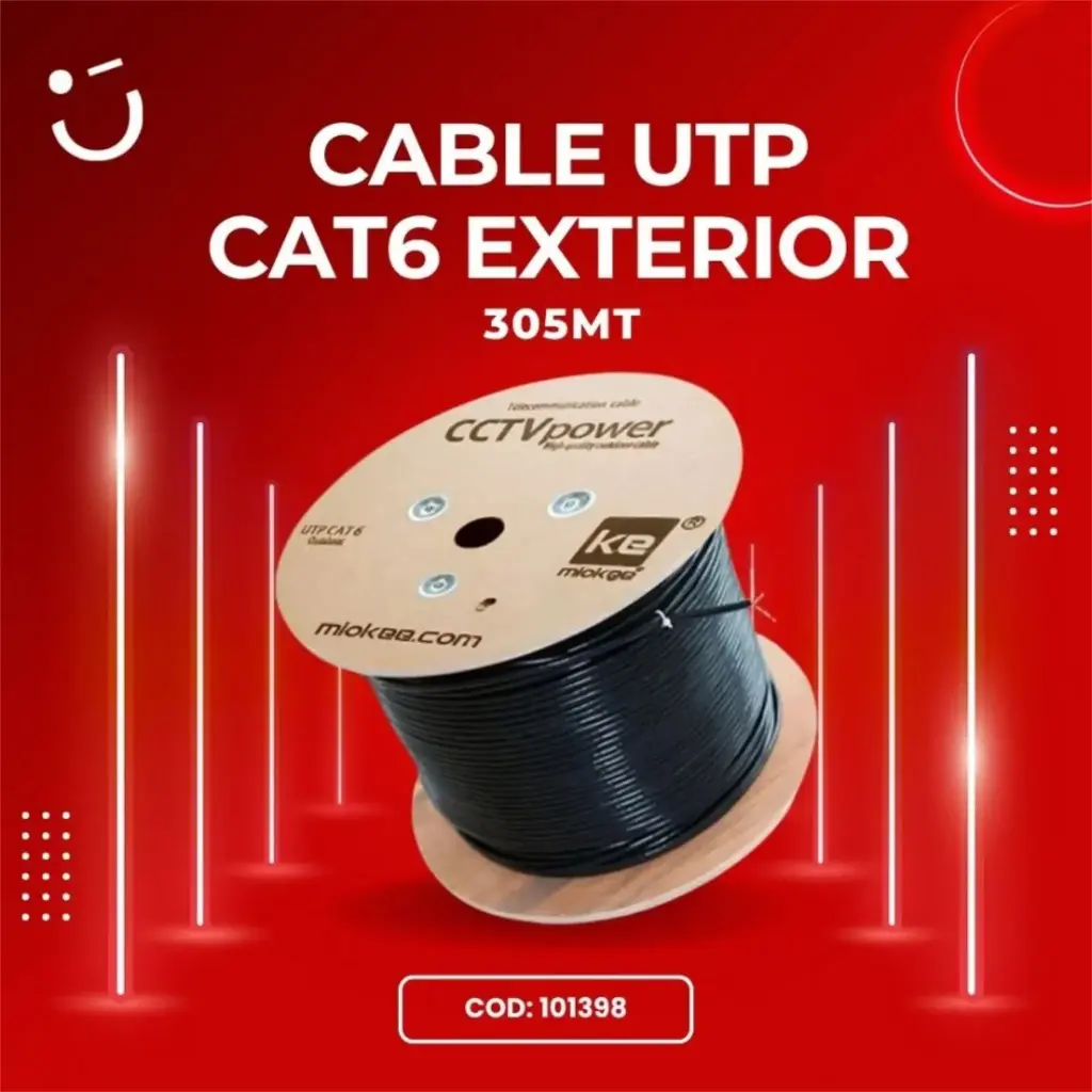 01-01398|  NUEVO MIOKEE CABLE UTP CATG 6 EXTERIOR X 305 MTS 