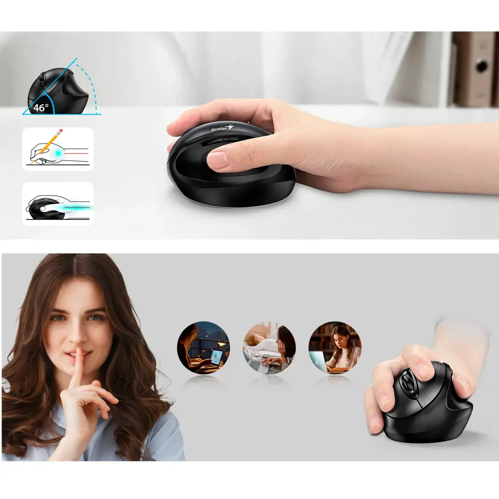 M-8300S | MOUSE GENIUS ÓPTICO ERGO 8300S,BLACK