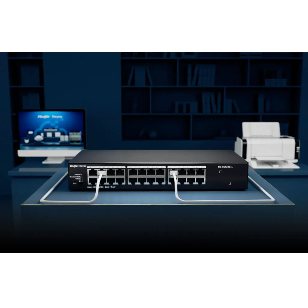 RG-ES124G-L | Switch no administrable, con 24 puertos 10/100/1000 Mbps, Monitoreable en la Nube