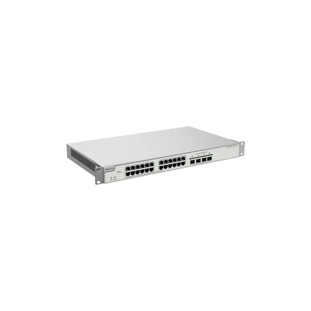 RG-NBS5200-24GT4XS-P-V2 | Switch Administrable Capa 3 con 24 puertos Gigabit PoE 802.3af/at + 4 SFP+ para fibra 10Gb, gestión gratuita desde la nube, 370w