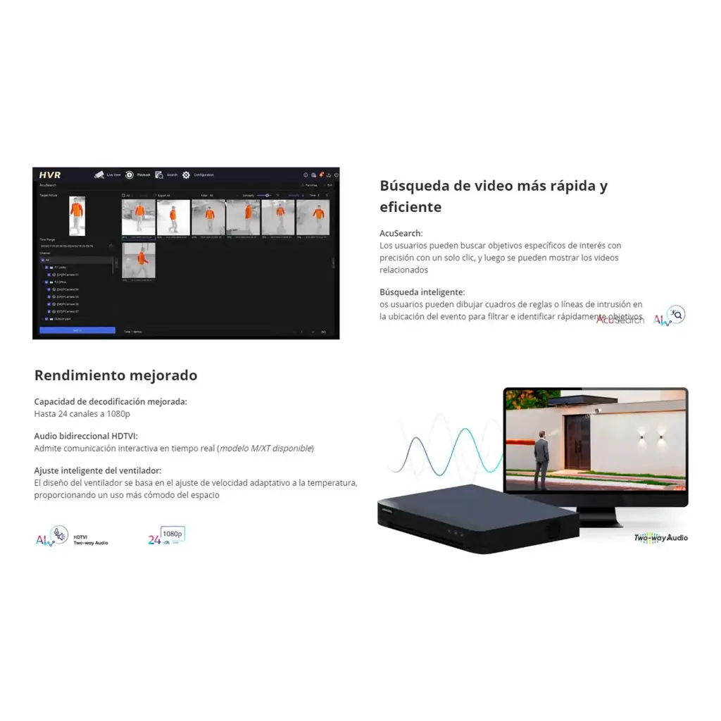 iDS-7208HQHI-M2/XT | DVR 8CH HIKVISION ACUSENSE 3K/5MP LITE 2SATA (IDS-7208HQHI-M2/XT)