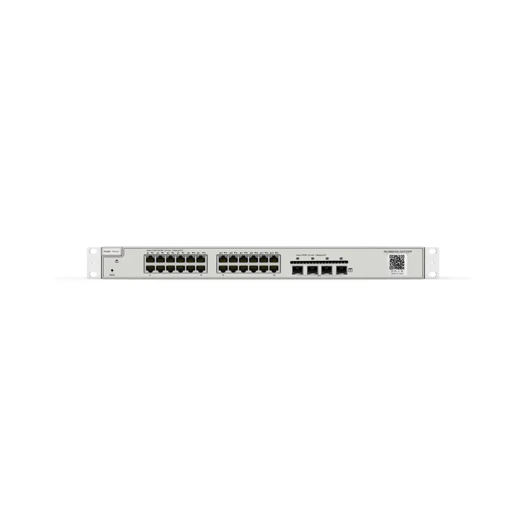 RG-NBS5100-24GT4SFP | Switch de Capa 3 No-PoE de 28 Puertos Gigabit, 24 Puertos 10/100/1000Base-T y 4 Puertos SFP Uplink