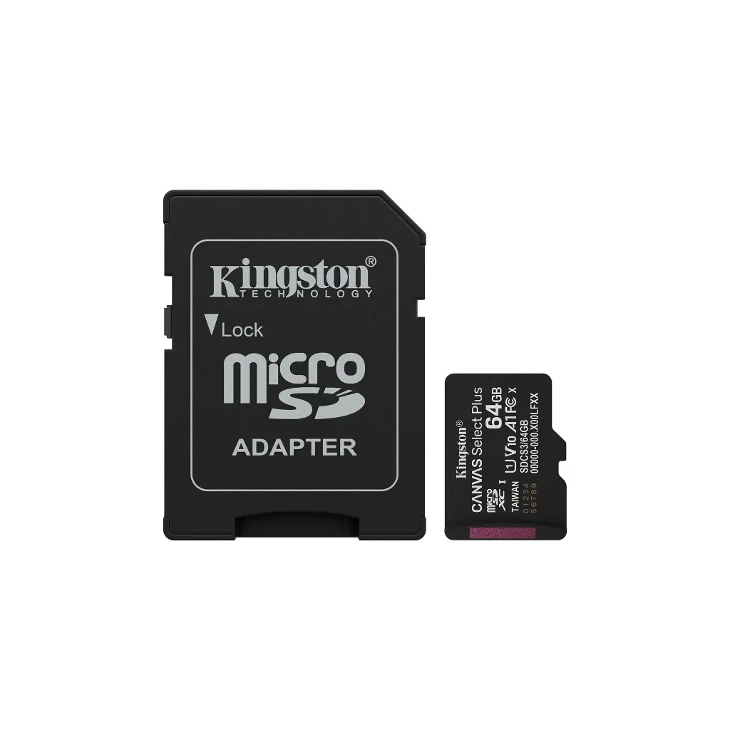 SDCS3/64GB | 64GB MICROSDXC CANVAS SELECT PLUS GEN3 100MS/S A1 CARD + ADAPTER