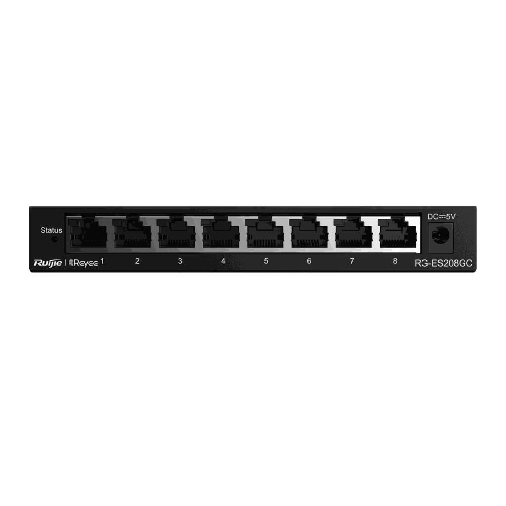 RG-ES208GC | Switch Administrable con 8 Puertos Gigabit, Reconocimiento de Cámara IP
