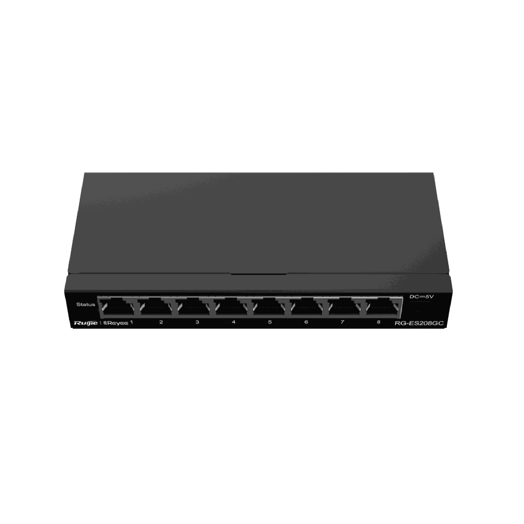 RG-ES208GC | Switch Administrable con 8 Puertos Gigabit, Reconocimiento de Cámara IP