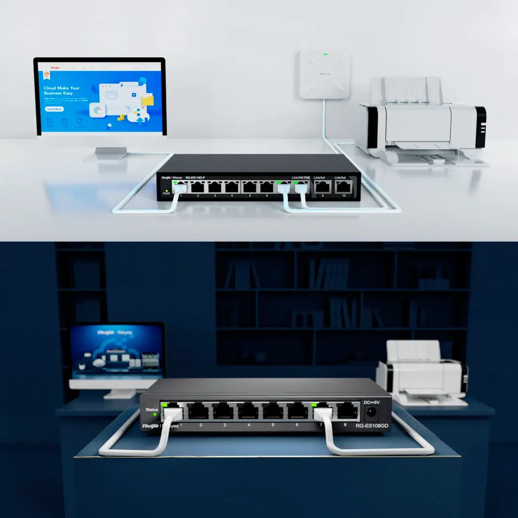 RG-ES108GD | Switch No Administrable Sin PoE de 8 puertos 10/100/1000Mbps