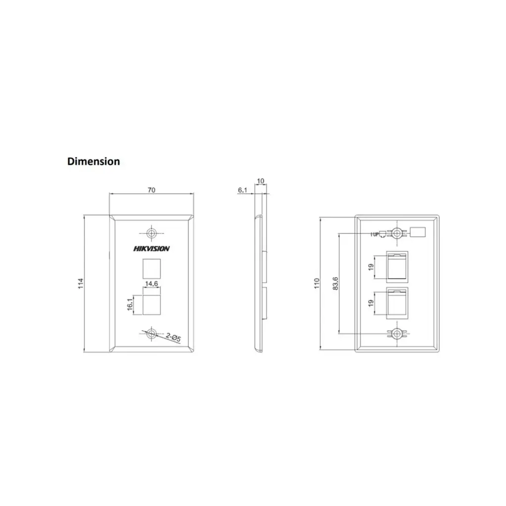 DS-1FPA2-A | FACE PLATE DOBLE HIKVISION