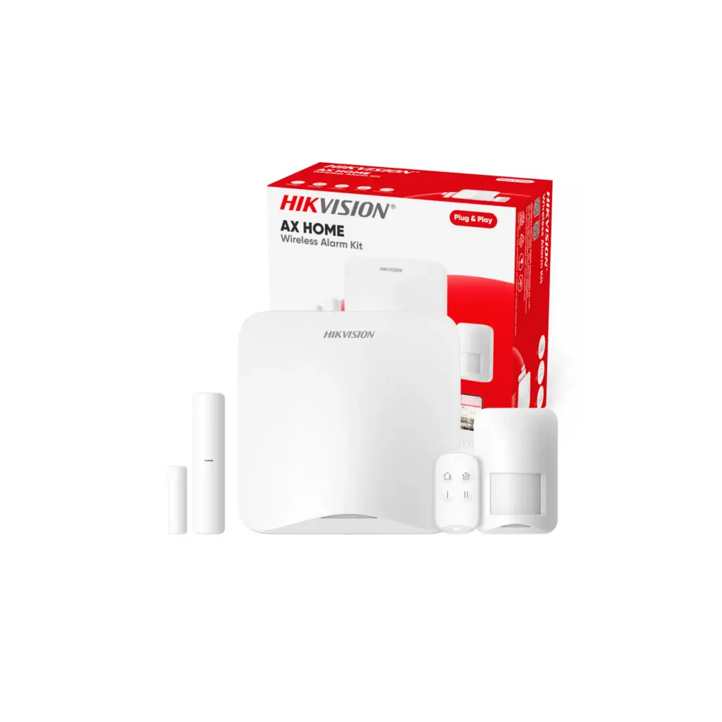 DS-PA201P-Kit-16WB | Kit de Panel de Alarma Inalámbrico de Hikvision. Soporta 16 Zonas. Incluye Batería de respaldo
