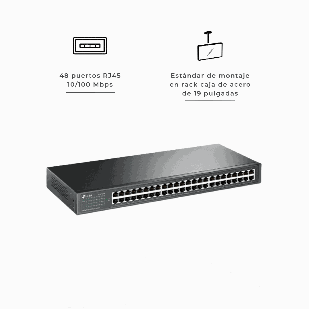 TL-SF1048 | SWITCH TP-LINK DE 48 PUERTOS BASE 100 PARA RACK 