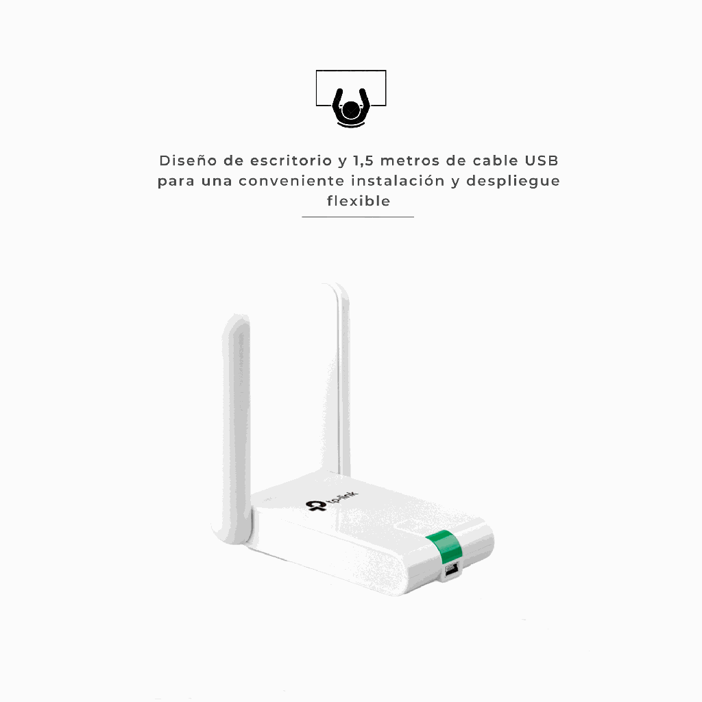 TL-WN822N | ADAPTADOR DE RED DE ALTA GANANCIA USB 30MBPS 2.4GHZ 2 ANTENAS EXTERNAS TP-LINK
