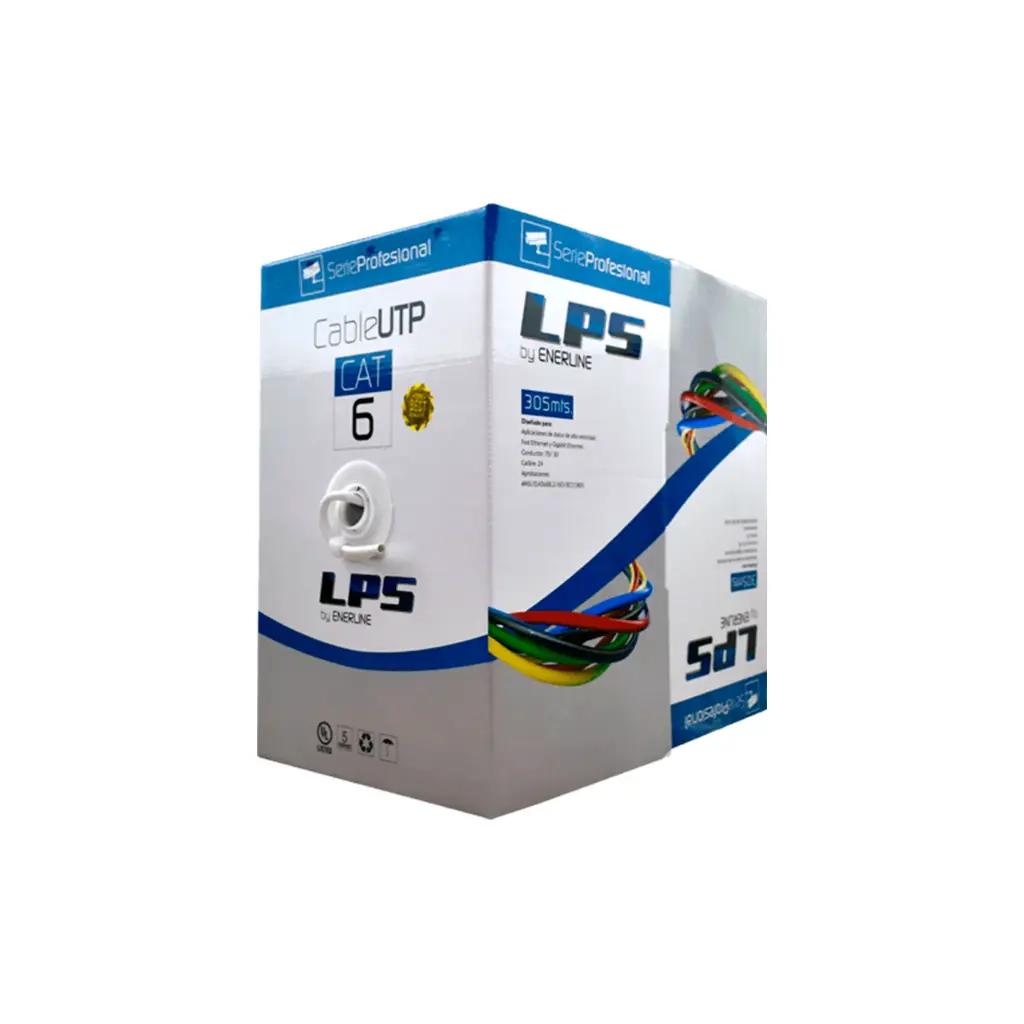 LPSUTPCAT6 |  CABLE UTP CAT 6 ALEACION INTERIOR X 305 METROS BLANCO LPS