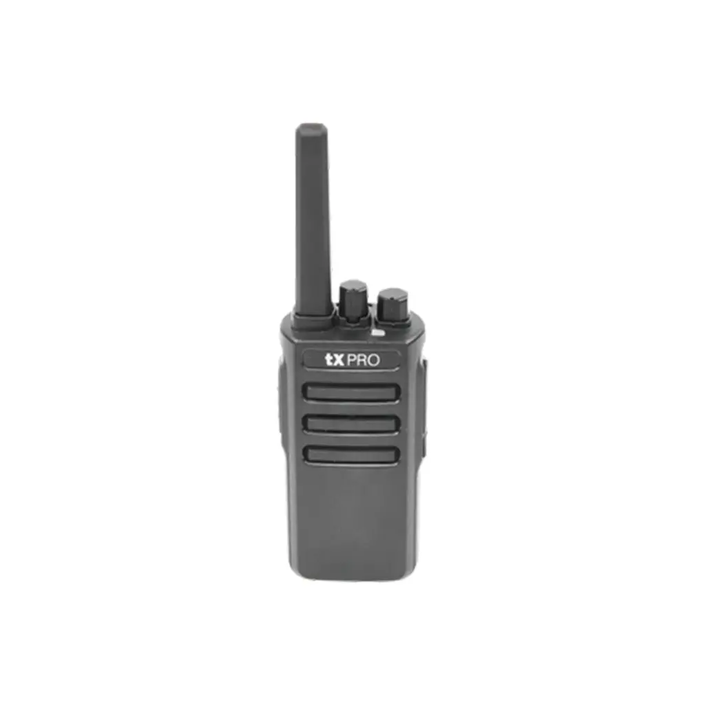 TX500 | Radio Portátil VHF, 5W de Potencia, Scrambler de Voz, Alta Cobertura, 136-174 MHz, 16 canales preconfigurados [O]