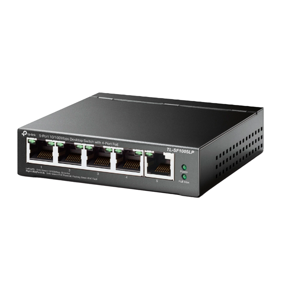 TL-SF1005LP | SWITCH TPLINK NO ADMISTRABLE CON BASE 10/100 4 PTOS POE 