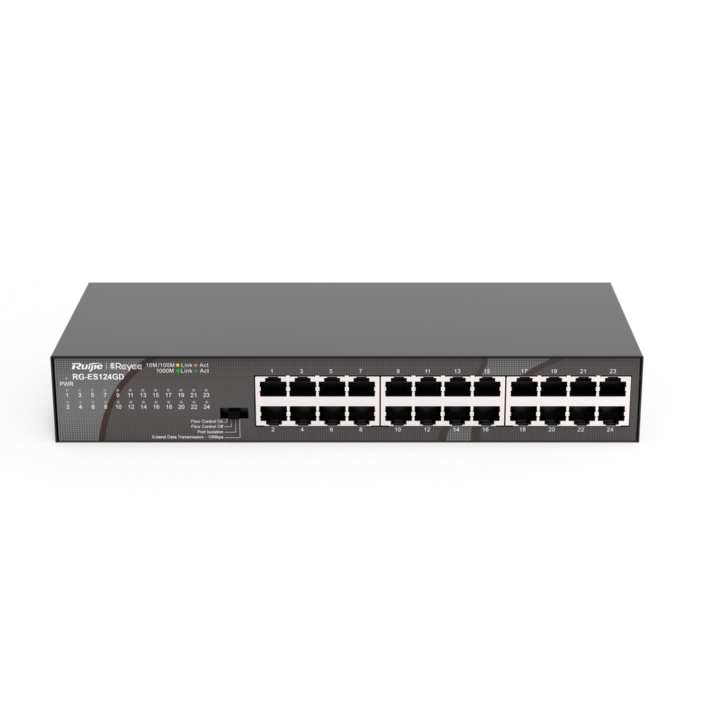 RGE124GD | SWITCH 24PUERTOS GIGA NO ADMIN CARCAZA METAL 