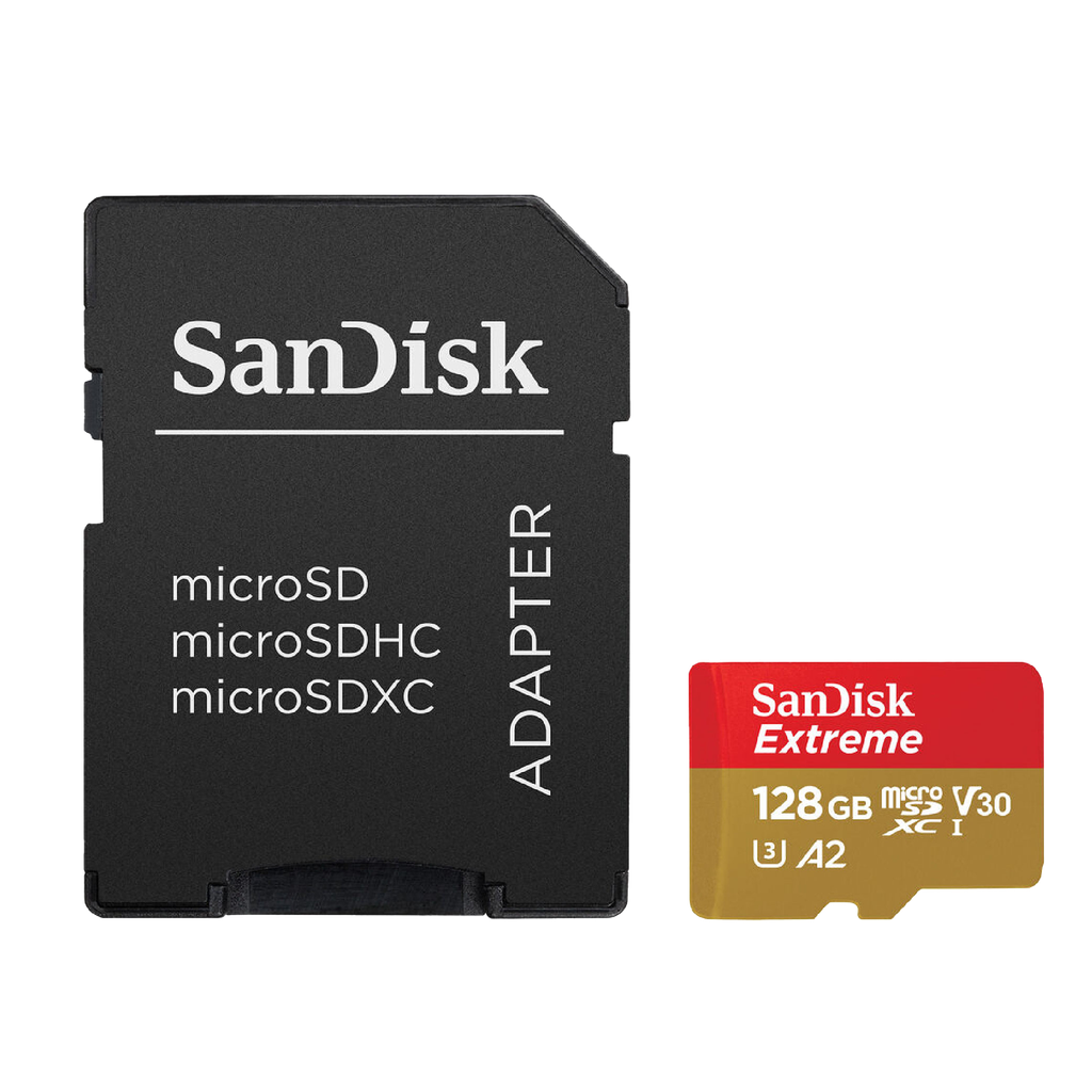 MICROSD SanDisk  Extreme Pro 128GB UHS-I con  adaptador hasta 200MB/s  lectura y 90MB/s de escritura  A2 U3 V30